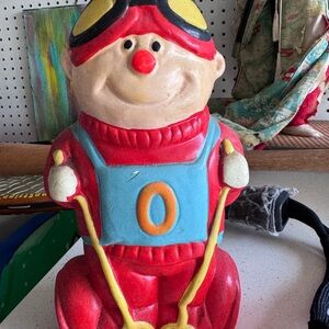 Vintage Japanese Happy/Sad Skier Coin Bank